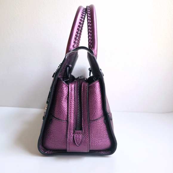 Coach Mercer 24 Star Rivets Metallic Purple - Picture 5 of 16